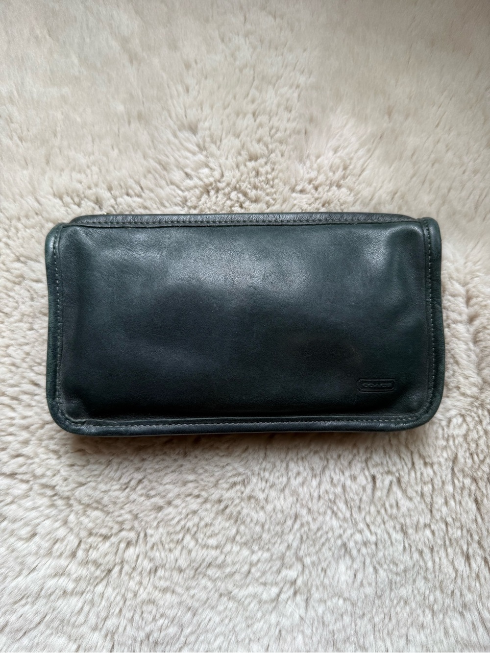 RARE Vintage Coach Chunky Case 7165 Pouch Hunter-Bottle Green HTF
